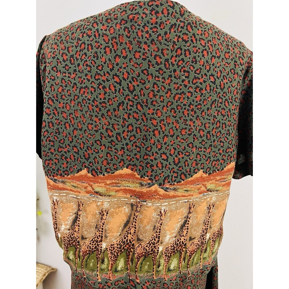 Vintage Robbie Bee Brown Giraffe Maxi Dress 2 Pc Set Safari Animal Print Size 10 - Picture 9 of 12